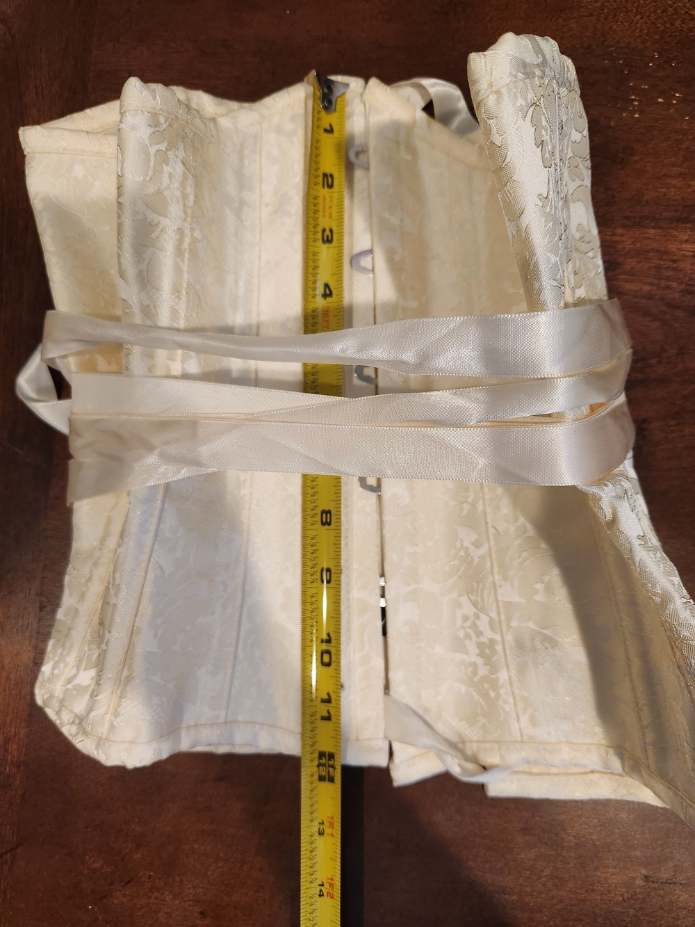 Ivory Satin Lace-Up Underbust Corset Top - Picture 8 of 9